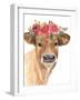 Flowered Cow I-Annie Warren-Framed Art Print