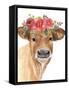 Flowered Cow I-Annie Warren-Framed Stretched Canvas