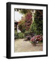 Flowered Patio with Chairs-null-Framed Photographic Print