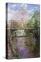 Flowering Cherry and Trellis Bridge-Timothy Easton-Stretched Canvas