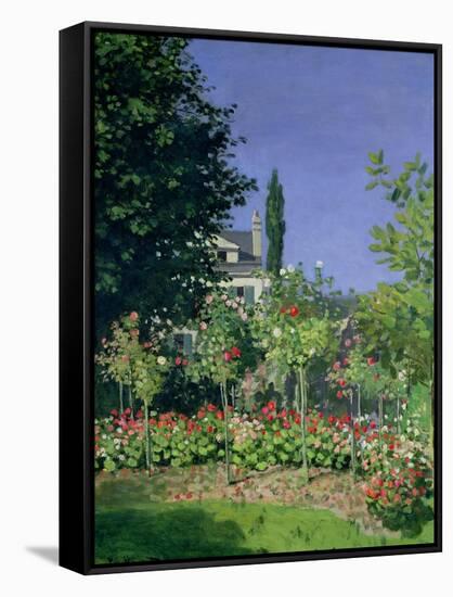 Flowering Garden at Sainte-Adresse, circa 1866-Claude Monet-Framed Stretched Canvas