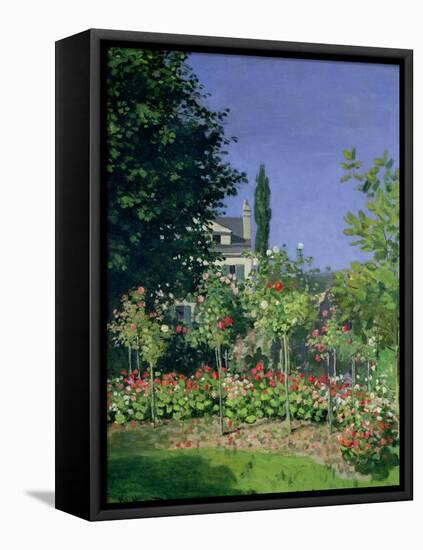 Flowering Garden at Sainte-Adresse, circa 1866-Claude Monet-Framed Stretched Canvas