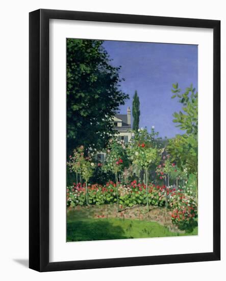 Flowering Garden at Sainte-Adresse, circa 1866-Claude Monet-Framed Giclee Print