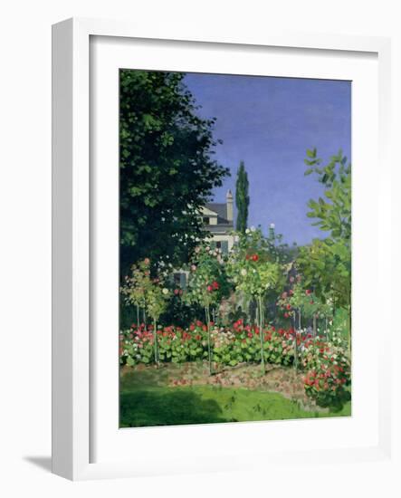 Flowering Garden at Sainte-Adresse, circa 1866-Claude Monet-Framed Giclee Print