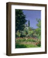 Flowering Garden at Sainte-Adresse, circa 1866-Claude Monet-Framed Giclee Print