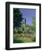 Flowering Garden at Sainte-Adresse, circa 1866-Claude Monet-Framed Giclee Print