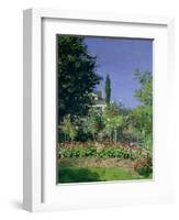 Flowering Garden at Sainte-Adresse, circa 1866-Claude Monet-Framed Giclee Print