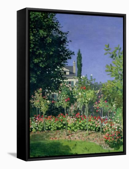 Flowering Garden at Sainte-Adresse, circa 1866-Claude Monet-Framed Stretched Canvas