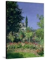 Flowering Garden at Sainte-Adresse, circa 1866-Claude Monet-Stretched Canvas