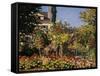 Flowering Garden in Sainte-Adresse-Claude Monet-Framed Stretched Canvas