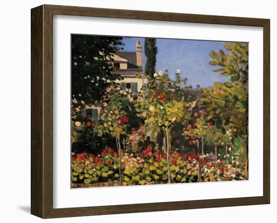 Flowering Garden in Sainte-Adresse-Claude Monet-Framed Art Print