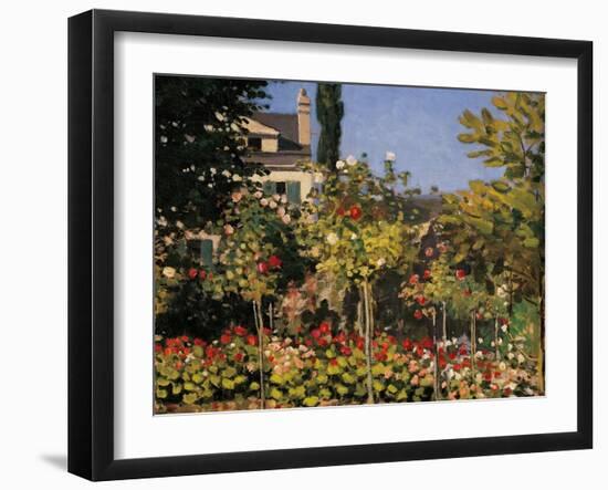 Flowering Garden in Sainte-Adresse-Claude Monet-Framed Art Print