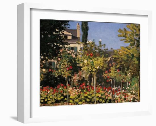 Flowering Garden in Sainte-Adresse-Claude Monet-Framed Art Print