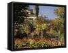 Flowering Garden in Sainte-Adresse-Claude Monet-Framed Stretched Canvas