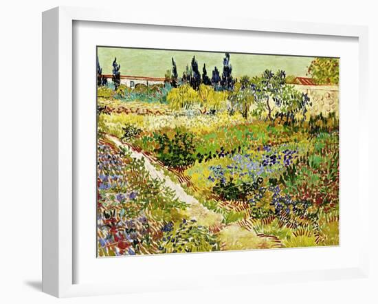 Flowering Garden with Path, Arles, 1888-Vincent van Gogh-Framed Giclee Print