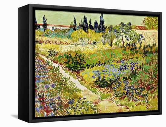 Flowering Garden with Path, Arles, 1888-Vincent van Gogh-Framed Stretched Canvas