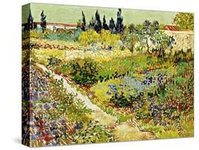 Flowering Garden with Path, Arles, 1888-Vincent van Gogh-Stretched Canvas