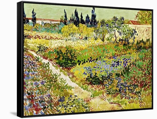 Flowering Garden with Path, Arles, 1888-Vincent van Gogh-Framed Stretched Canvas