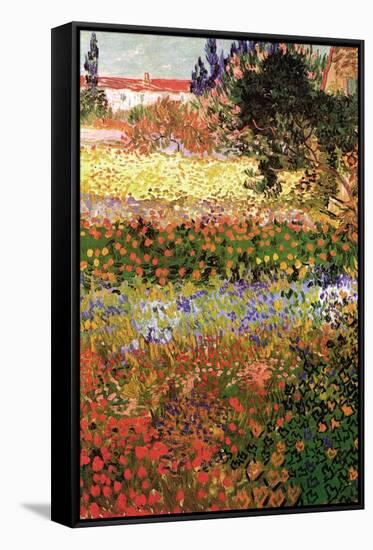 Flowering Garden with Path-Vincent van Gogh-Framed Stretched Canvas