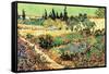 Flowering Garden-Vincent van Gogh-Framed Stretched Canvas