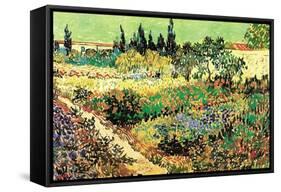 Flowering Garden-Vincent van Gogh-Framed Stretched Canvas