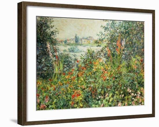 Flowering Meadow, Vetheuil, 1880-Claude Monet-Framed Giclee Print