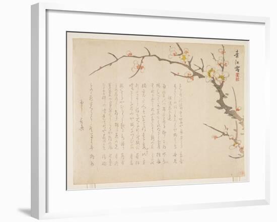 Flowering Plum, January 1837-Seik? Hashimoto-Framed Giclee Print