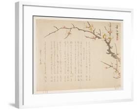 Flowering Plum, January 1837-Seik? Hashimoto-Framed Giclee Print