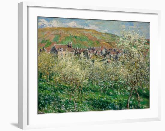 Flowering Plum Trees, 1879-Claude Monet-Framed Giclee Print