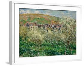 Flowering Plum Trees, 1879-Claude Monet-Framed Giclee Print