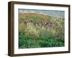 Flowering Plum Trees, 1879-Claude Monet-Framed Giclee Print