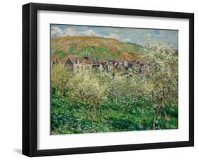 Flowering Plum Trees, 1879-Claude Monet-Framed Giclee Print