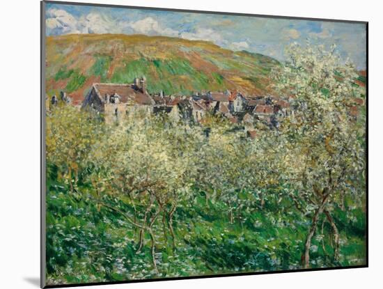 Flowering Plum Trees, 1879-Claude Monet-Mounted Giclee Print