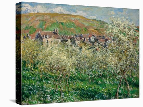 Flowering Plum Trees, 1879-Claude Monet-Stretched Canvas