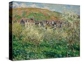 Flowering Plum Trees, 1879-Claude Monet-Stretched Canvas