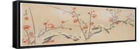 Flowering Plums in Snow, C.1818-29-Yamaoka Gepp?-Framed Stretched Canvas