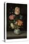 Flowerpiece in a Wanli Vase (Oil on Panel)-Balthasar van der Ast-Stretched Canvas