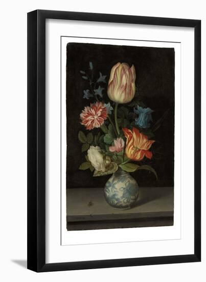 Flowerpiece in a Wanli Vase (Oil on Panel)-Balthasar van der Ast-Framed Giclee Print