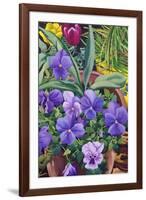 Flowerpots with Pansies, 2007-Christopher Ryland-Framed Giclee Print