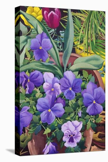 Flowerpots with Pansies, 2007-Christopher Ryland-Stretched Canvas