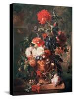 Flowers, 1722-Jan van Huysum-Stretched Canvas