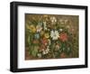 Flowers, 1871 (Oil on Wood)-Gustave Courbet-Framed Giclee Print