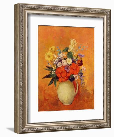 Flowers, 1910 (Oil on Canvas)-Odilon Redon-Framed Giclee Print