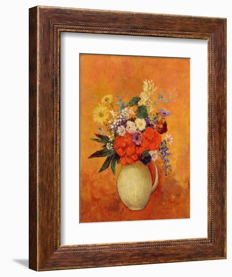 Flowers, 1910 (Oil on Canvas)-Odilon Redon-Framed Giclee Print