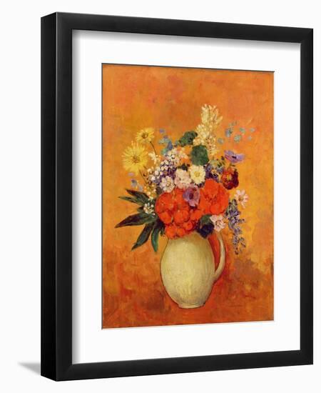 Flowers, 1910 (Oil on Canvas)-Odilon Redon-Framed Giclee Print