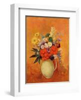 Flowers, 1910 (Oil on Canvas)-Odilon Redon-Framed Giclee Print