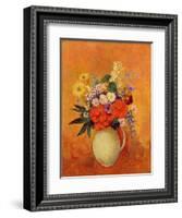 Flowers, 1910 (Oil on Canvas)-Odilon Redon-Framed Giclee Print