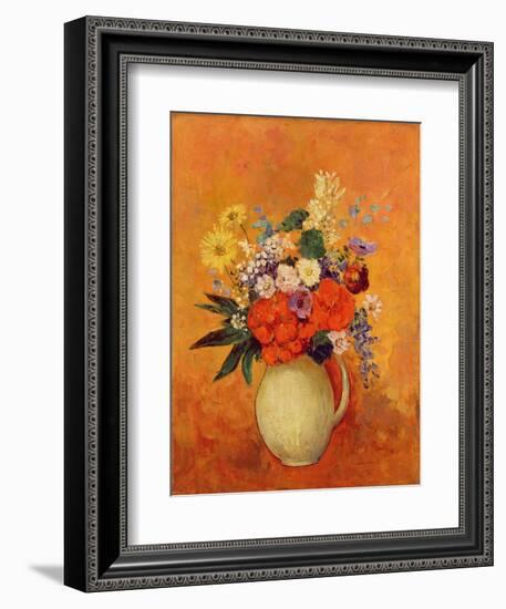 Flowers, 1910 (Oil on Canvas)-Odilon Redon-Framed Giclee Print