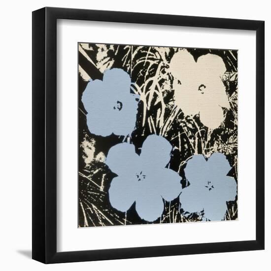 Flowers, 1965 (3 blue, 1 ivory)-Andy Warhol-Framed Art Print