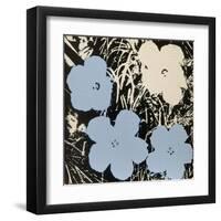 Flowers, 1965 (3 blue, 1 ivory)-Andy Warhol-Framed Art Print